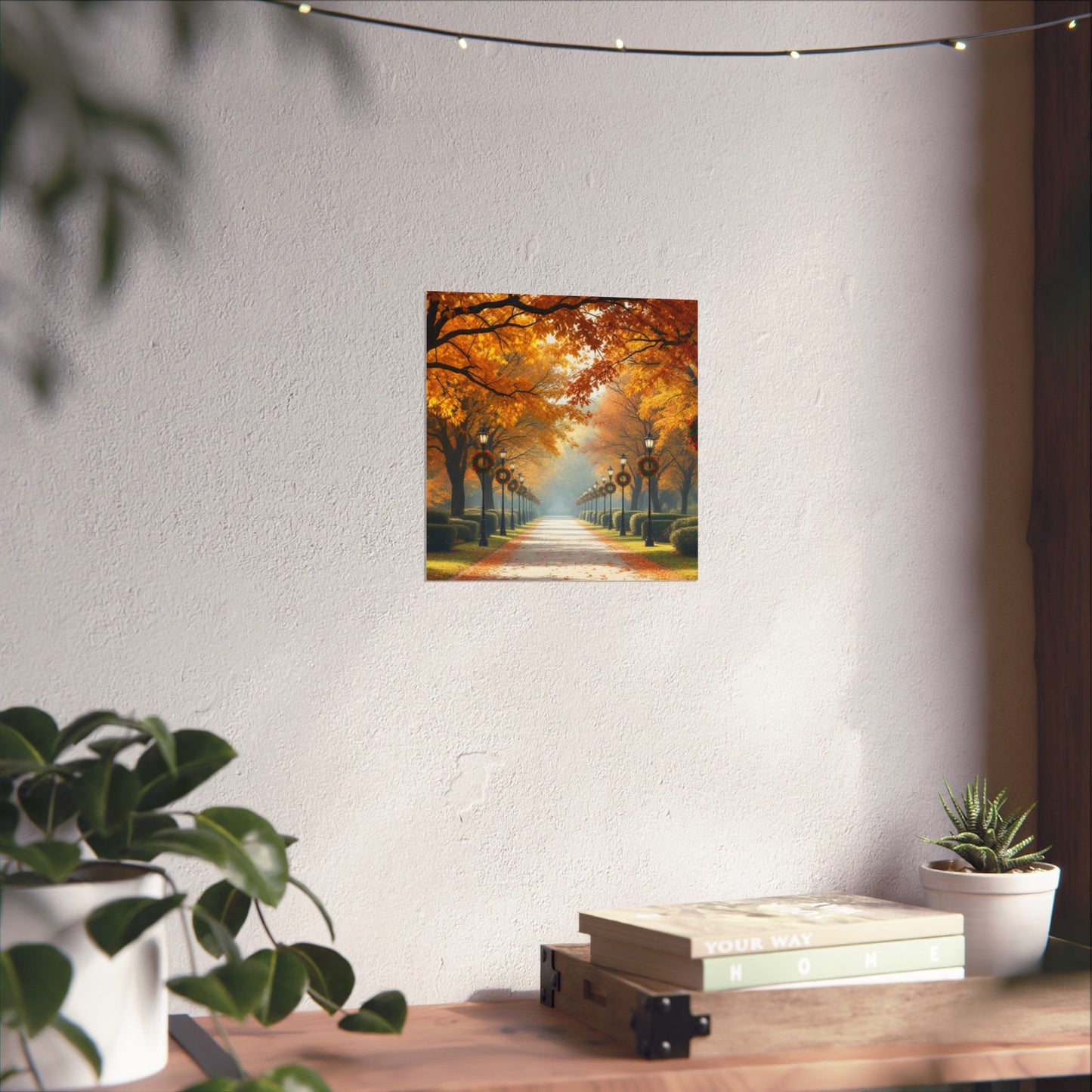 Autumn Pathway Wall Art, Matte Vertical Posters, Fall Decor, Seasonal Artwork, Cozy Home Vibes, Perfect for Thanksgiving