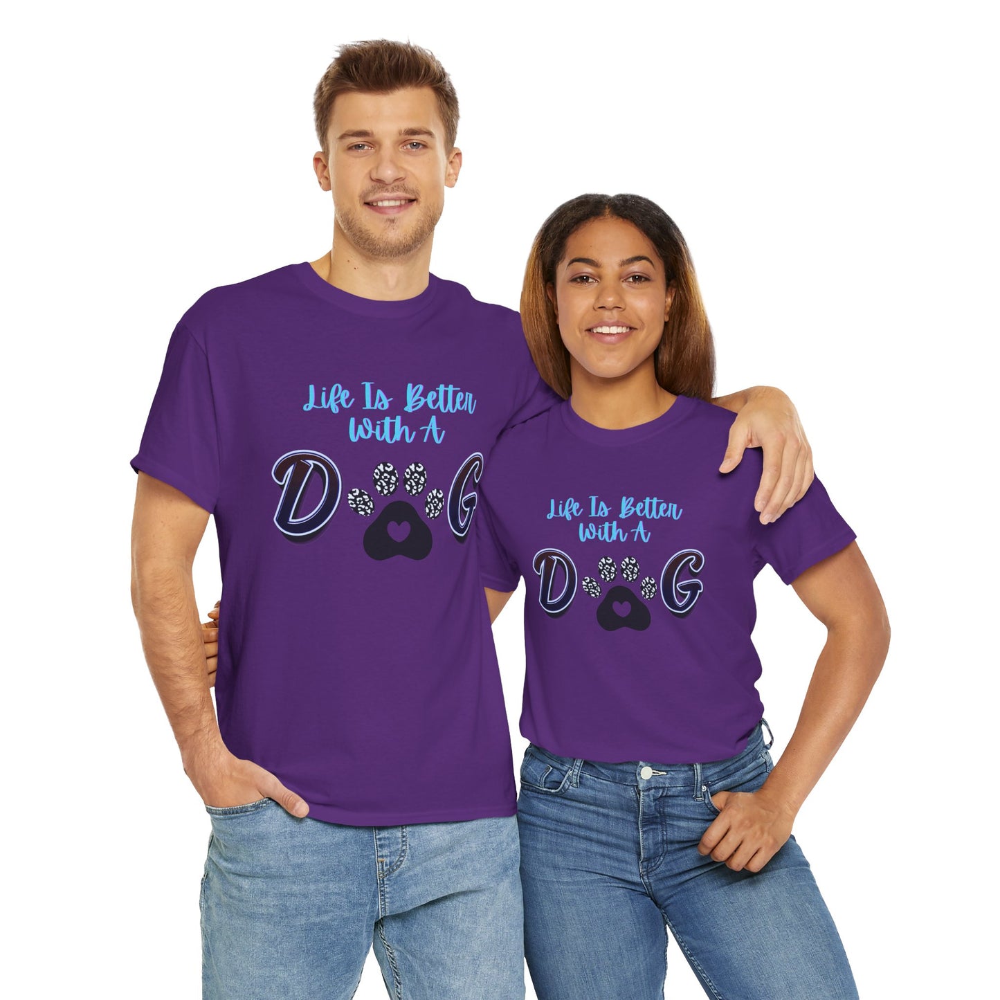 Unisex Dog Lover Tee, Life is Better with a Dog Shirt, Pet Owner Gift, Animal Lover Apparel, Casual Graphic Tee, Dog Mom/Dad Gift