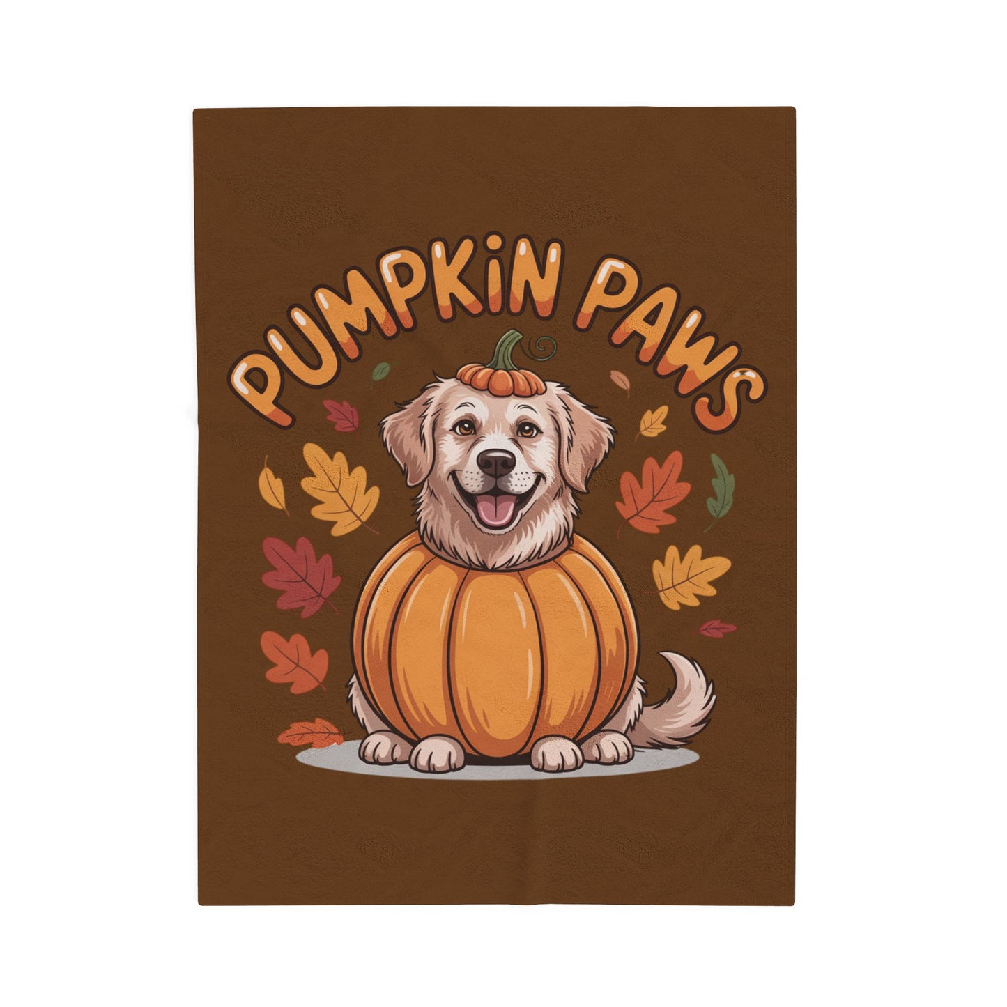 Pumpkin Paws Velveteen Blanket