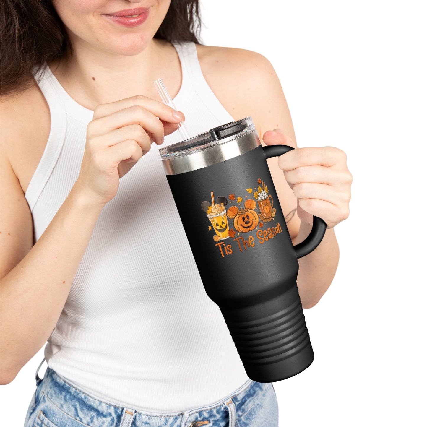 Tis The Season Insulated Travel Mug, 40oz - Fall Vibes, Pumpkin Spice Lover, Coffee Travel Cup, Halloween Gift