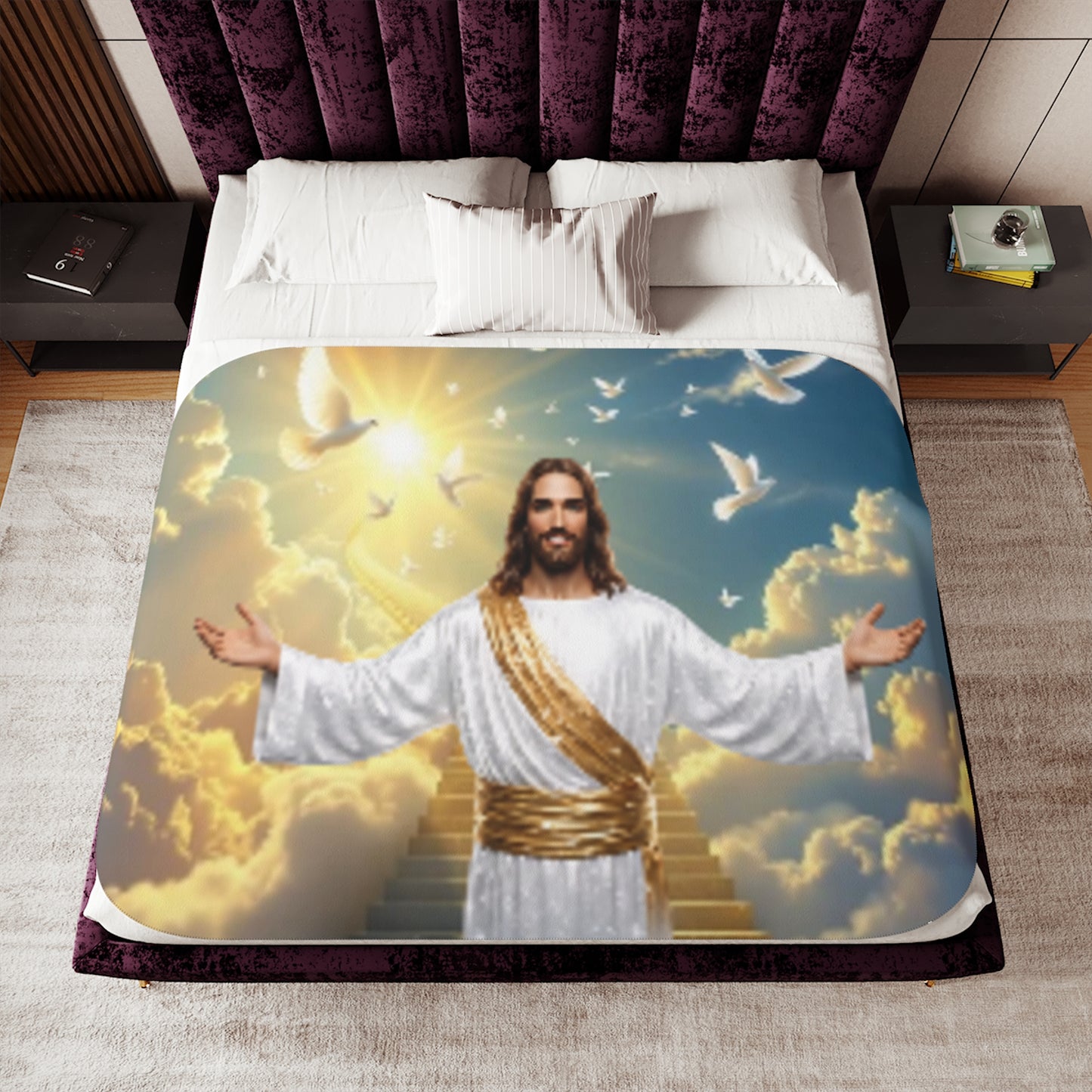 Cozy Sherpa Blanket with Inspirational Design