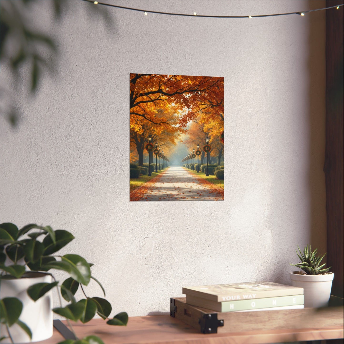 Autumn Pathway Wall Art, Matte Vertical Posters, Fall Decor, Seasonal Artwork, Cozy Home Vibes, Perfect for Thanksgiving