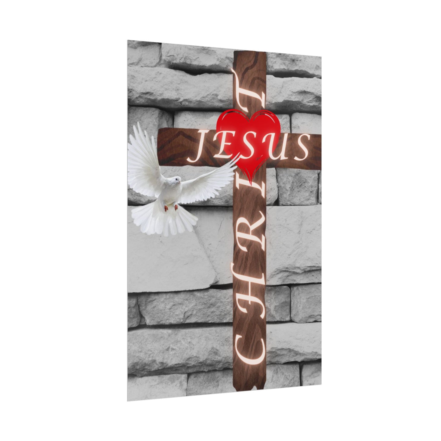 Poster Art with Cross and Holy Spirit