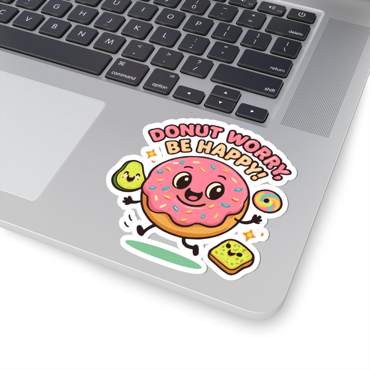 Donut Worry Stickers - Cute and Playful Kiss-Cut Decals for Laptops, Water Bottles, and Journals