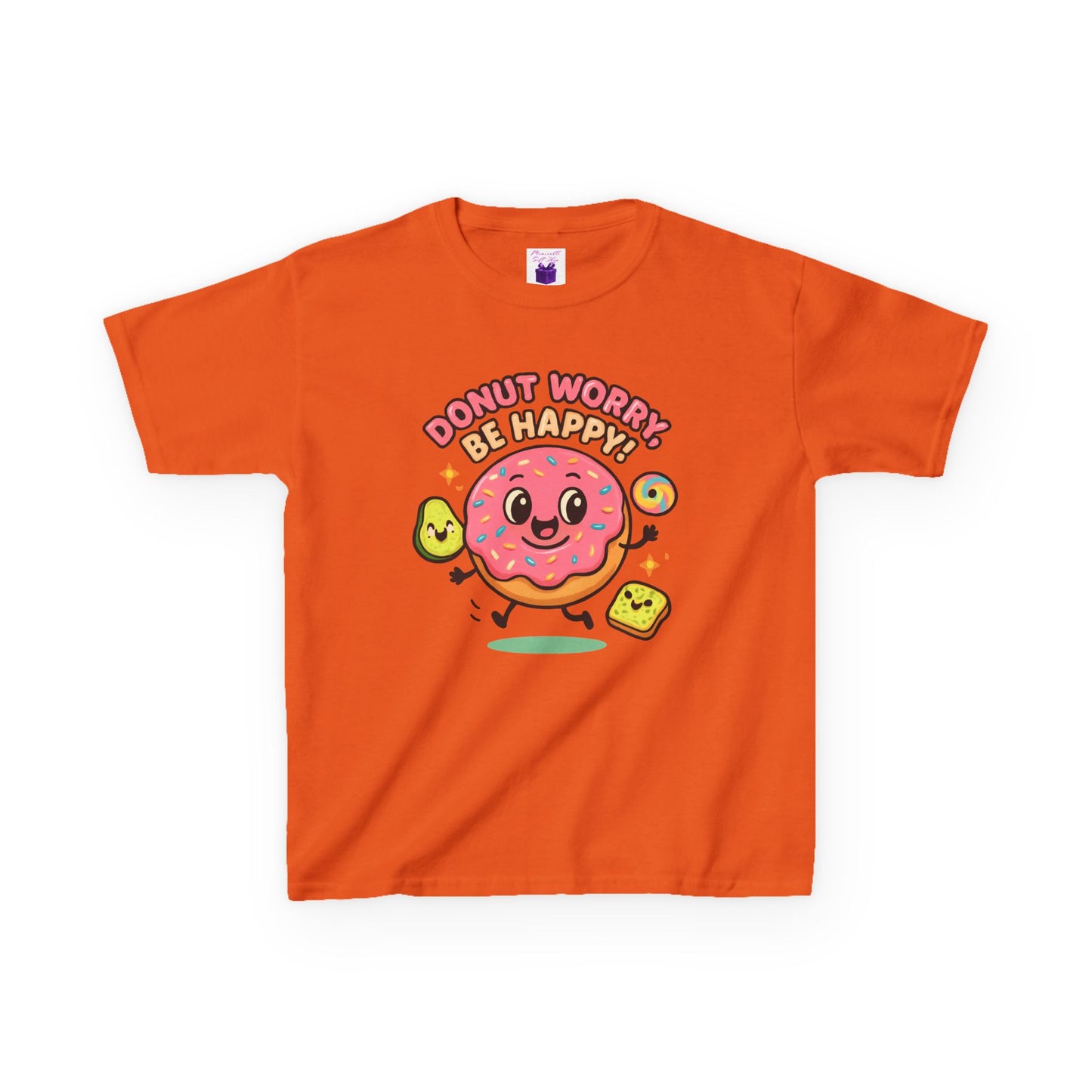 Kids' Donut Graphic Tee, Cute Kids Shirt, Fun Party Tee, Birthday Gift for Kids, Cartoon T-Shirt, Children's Apparel
