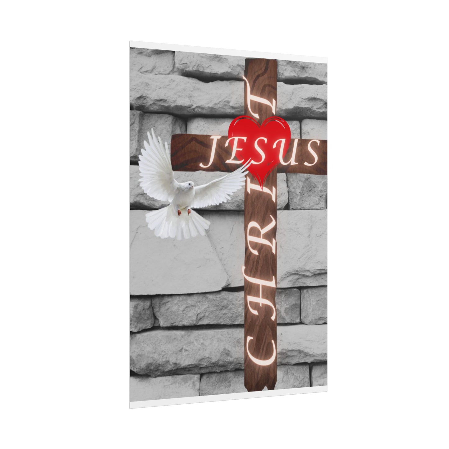 Poster Art with Cross and Holy Spirit