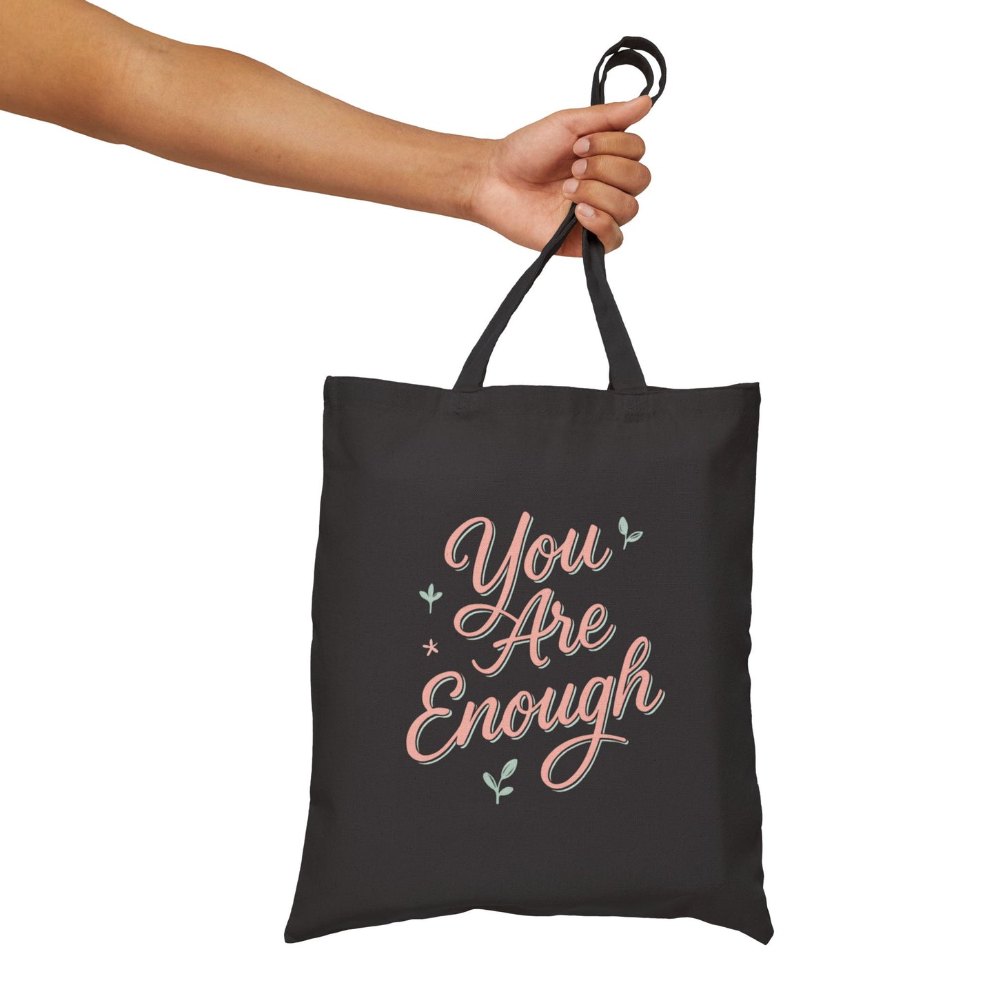 Cotton Canvas Tote Bag - You Are Enough Design
