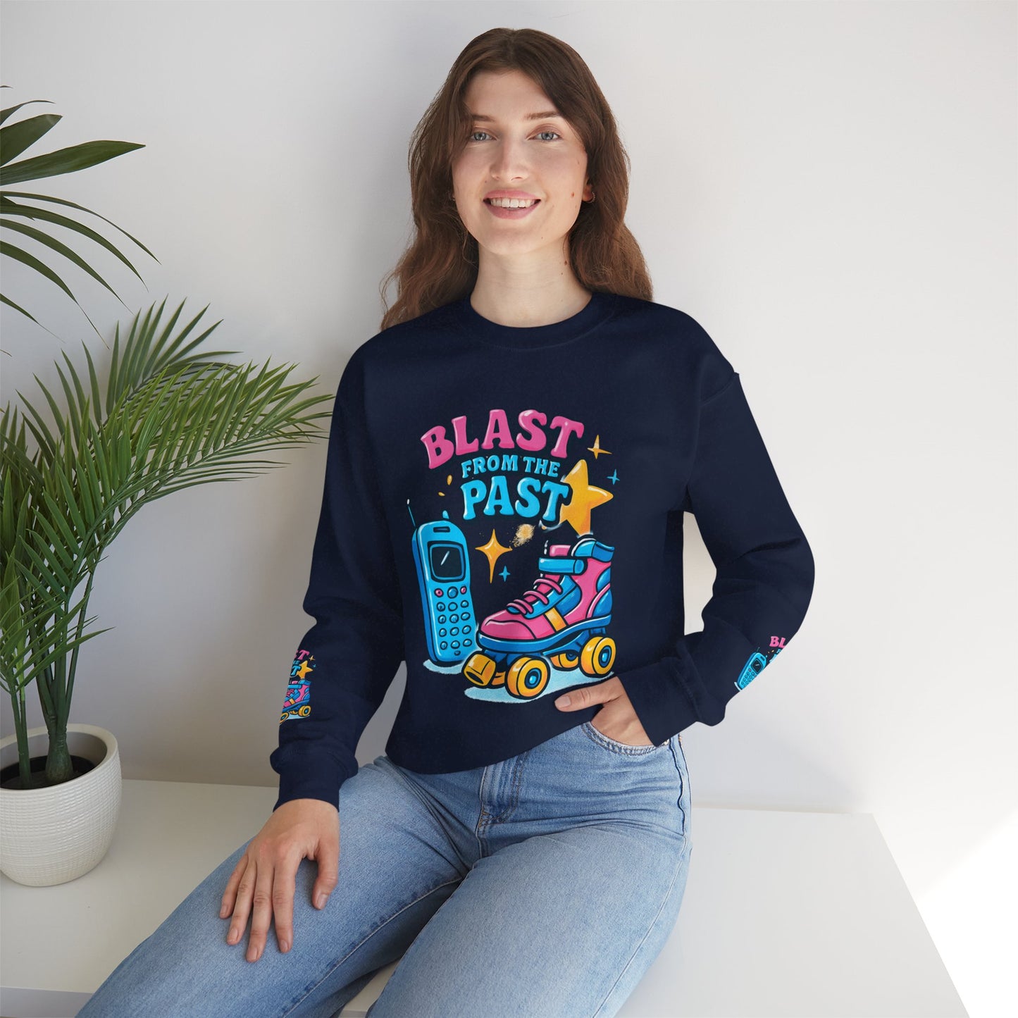 80's Retro Roller Skates & Cordless Phones Sweatshirt