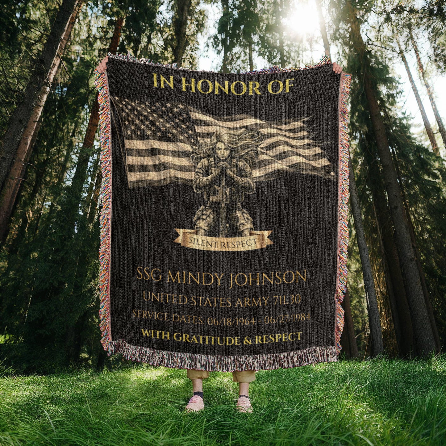 Personalized Veteran Wall Display Blanket – A Daily Tribute of Honor for a Living Service Member