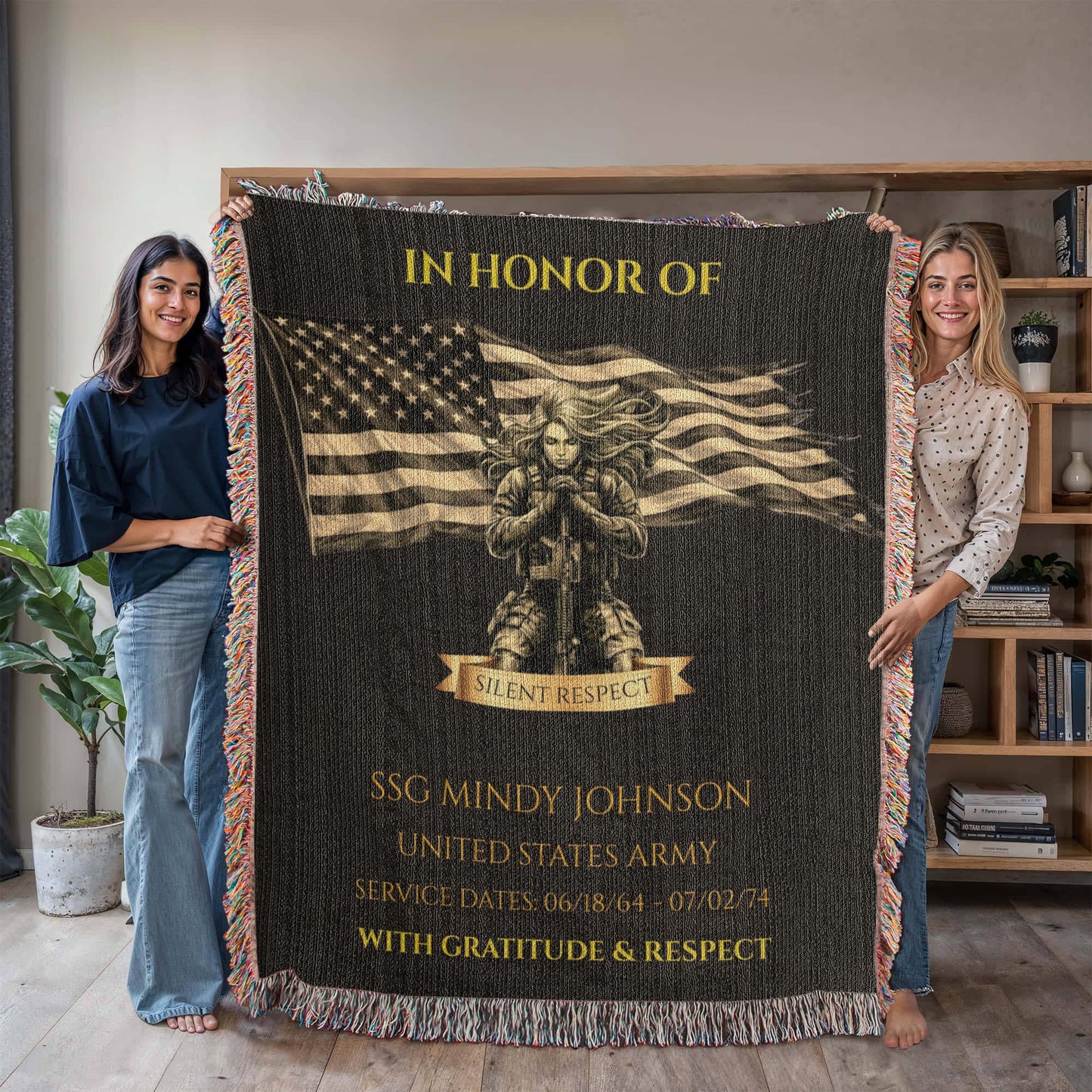 Personalized Veteran Wall Display Blanket – A Daily Tribute of Honor for a Living Service Member