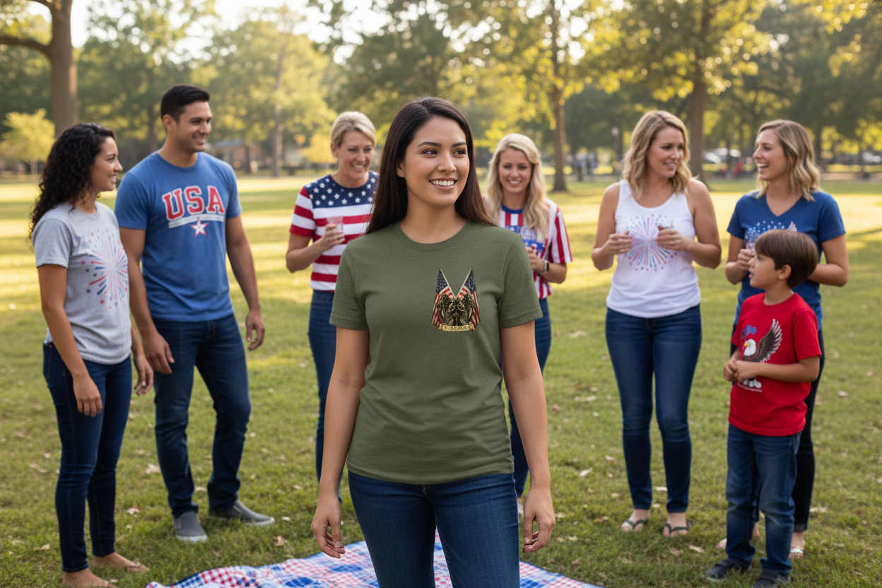 Limited Edition: America's 250th Birthday Commemorative Crossed Flags Warrior T-Shirt