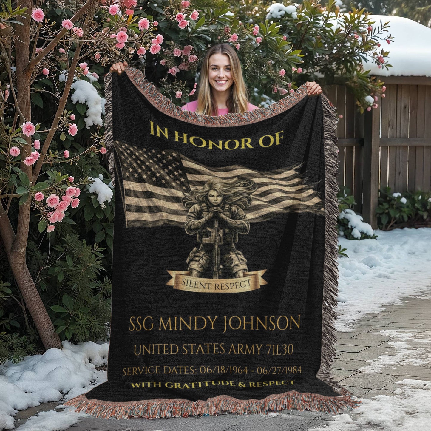 Personalized Veteran Wall Display Blanket – A Daily Tribute of Honor for a Living Service Member