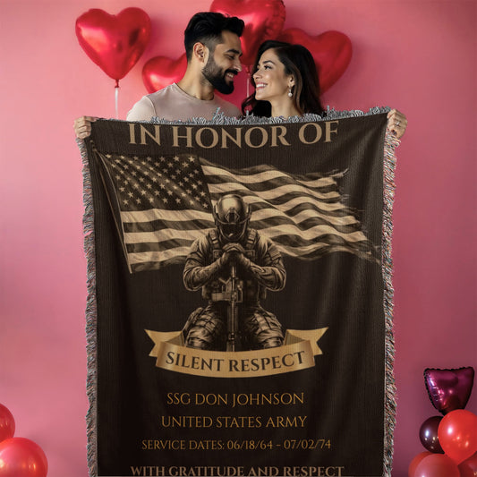In Honor Of: Personalized Veteran Wall Display Blanket – A Daily Tribute of Honor for a Living Service Member