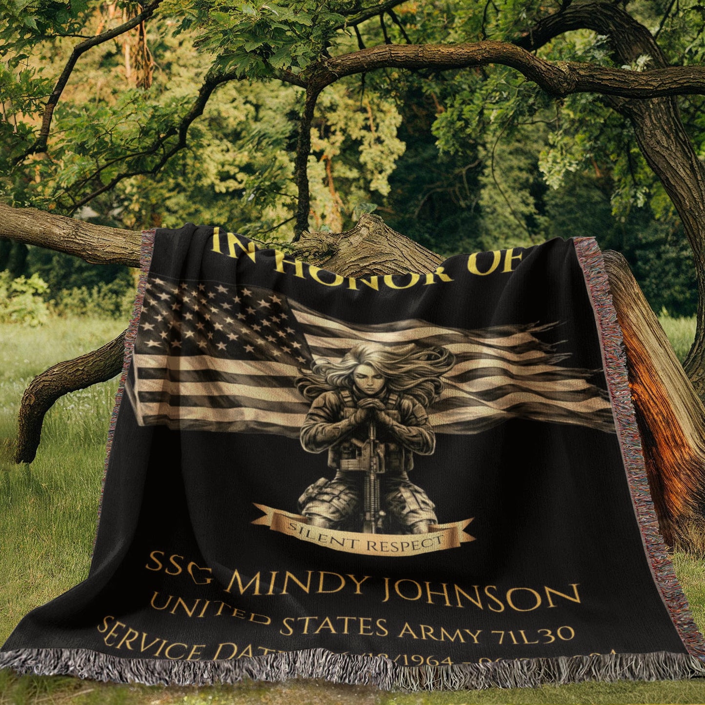 Personalized Veteran Wall Display Blanket – A Daily Tribute of Honor for a Living Service Member