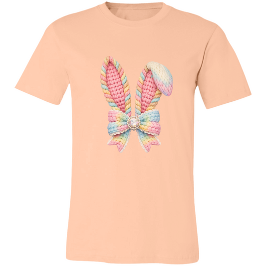 Colorful Bunny Ears Bow Unisex Cotton T-Shirt