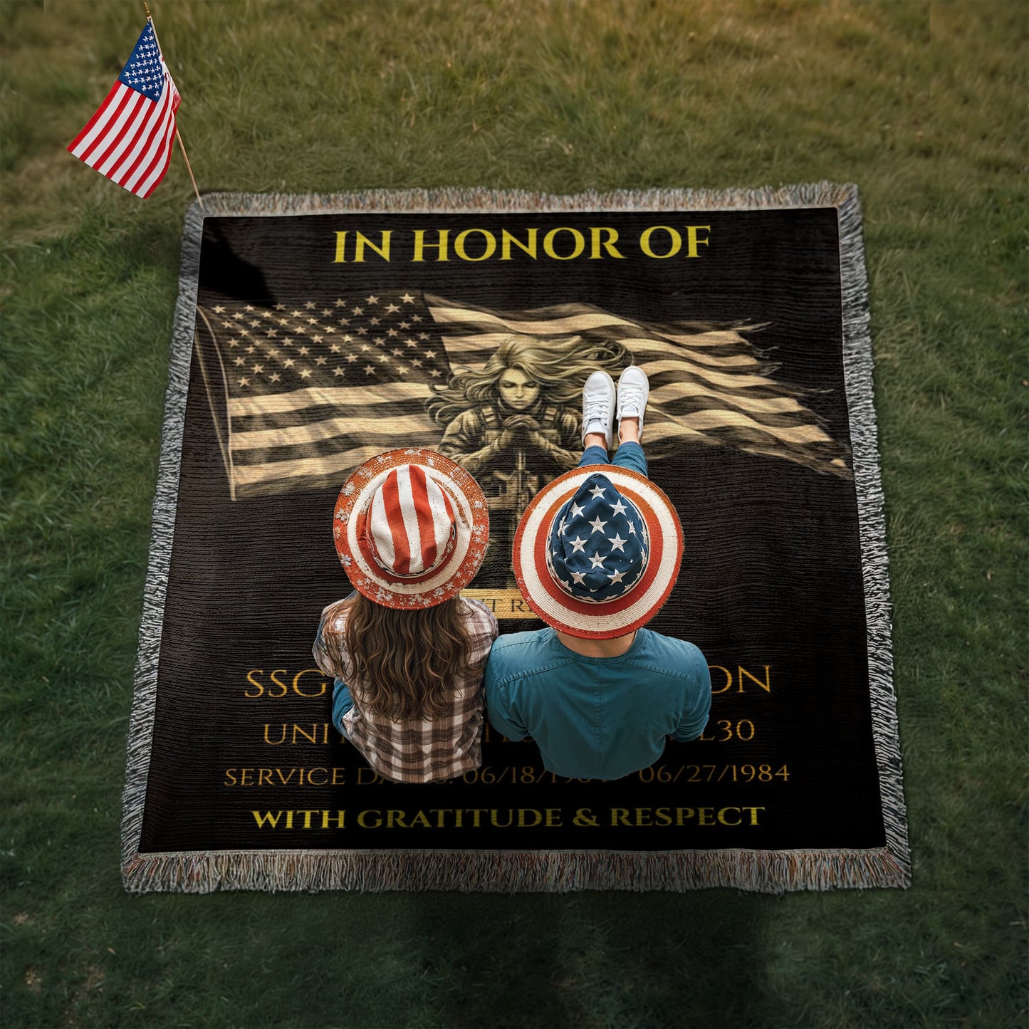 Personalized Veteran Wall Display Blanket – A Daily Tribute of Honor for a Living Service Member