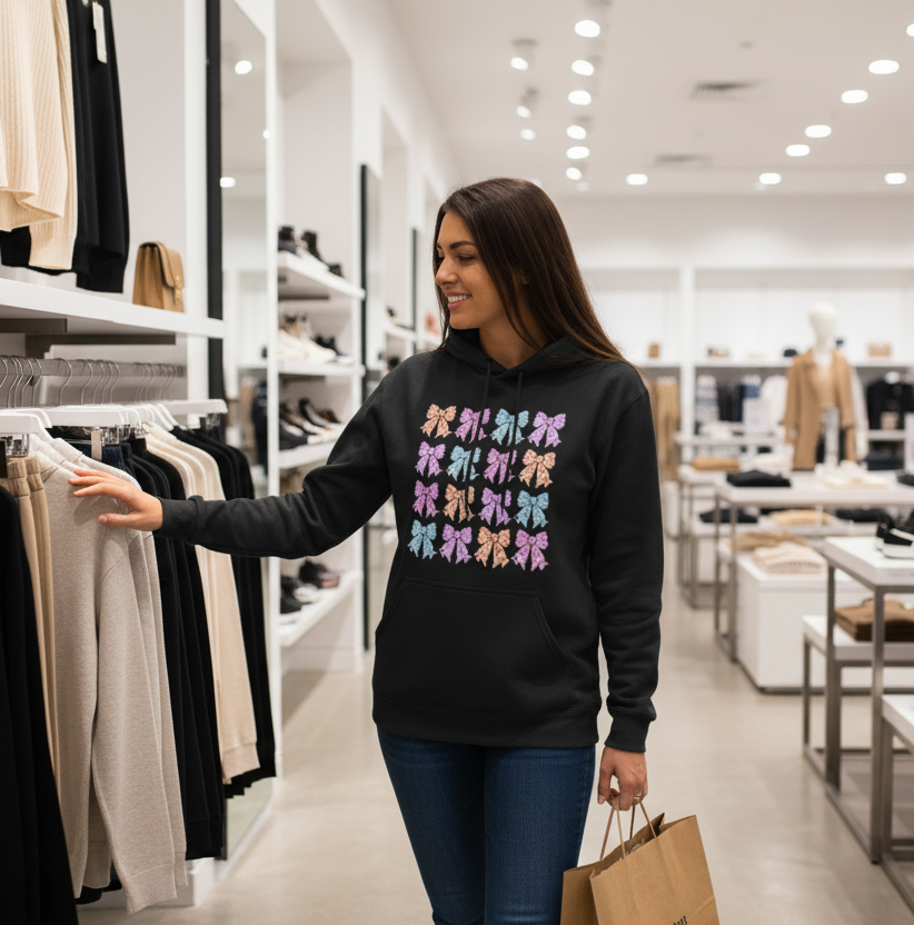 Colorful Bow Pattern Gildan Hoodie