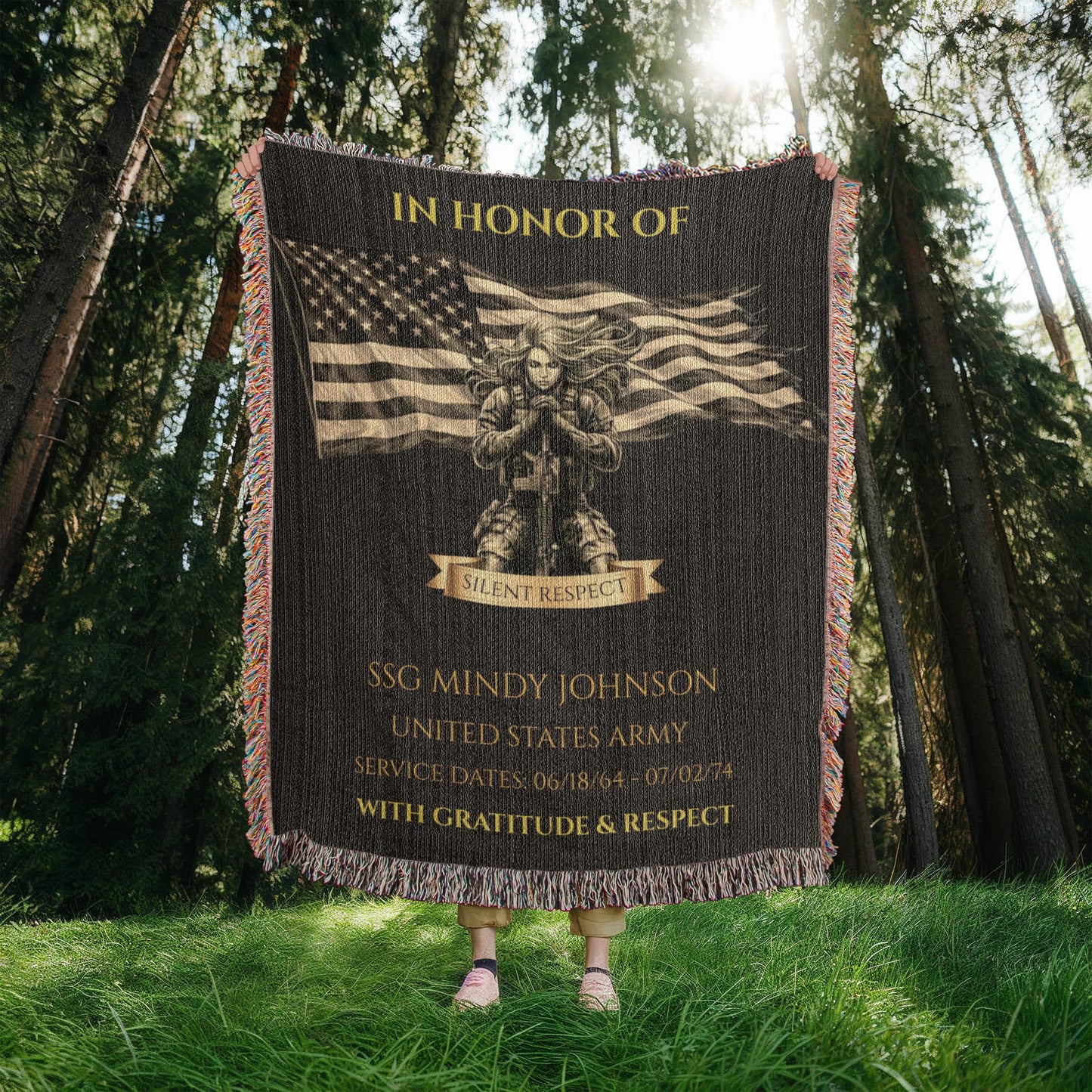 Personalized Veteran Wall Display Blanket – A Daily Tribute of Honor for a Living Service Member