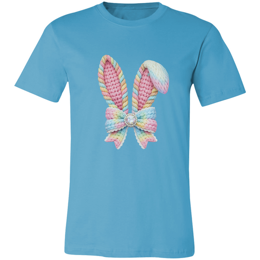 Colorful Bunny Ears Bow Unisex Cotton T-Shirt