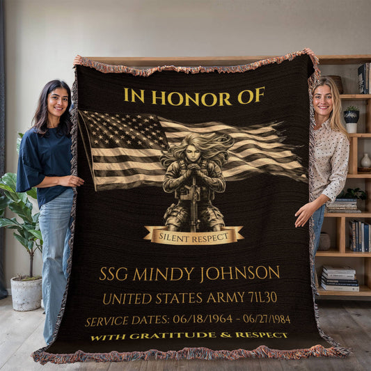 Personalized Veteran Wall Display Blanket – A Daily Tribute of Honor for a Living Service Member